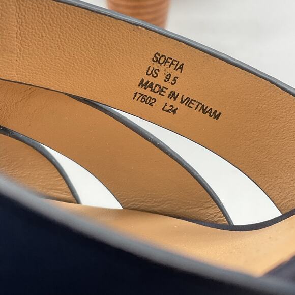 NEW Lauren Ralph Lauren Women’s Soffia Nappa Leather Sandals Navy Size 9.5B - Picture 5 of 10